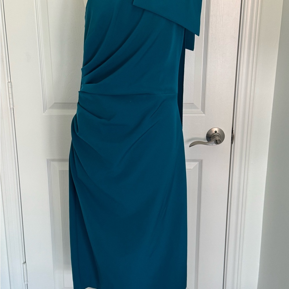 Eliza J Teal One Shoulder Dress